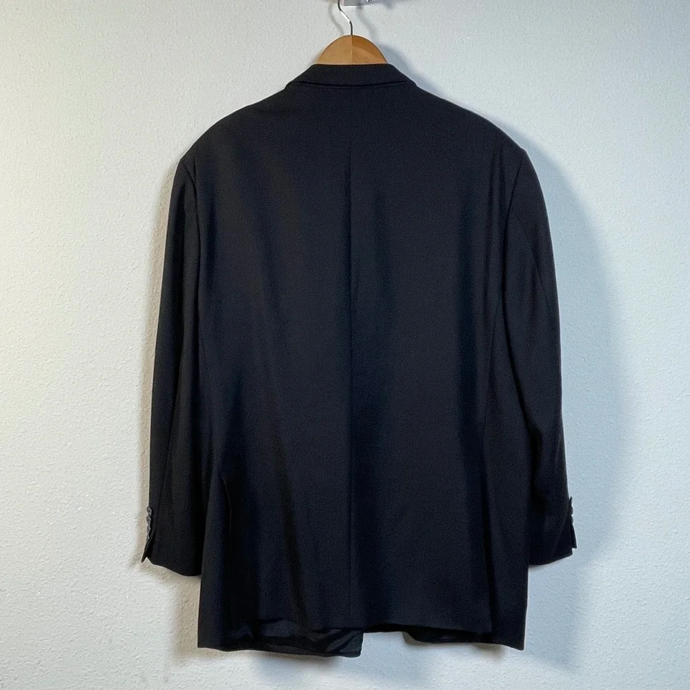 Joseph Abboud Blazer Mens 48R Black Loro Piana Super 120s Wool Suit Jacket Italy